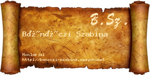 Bánóczi Szabina névjegykártya